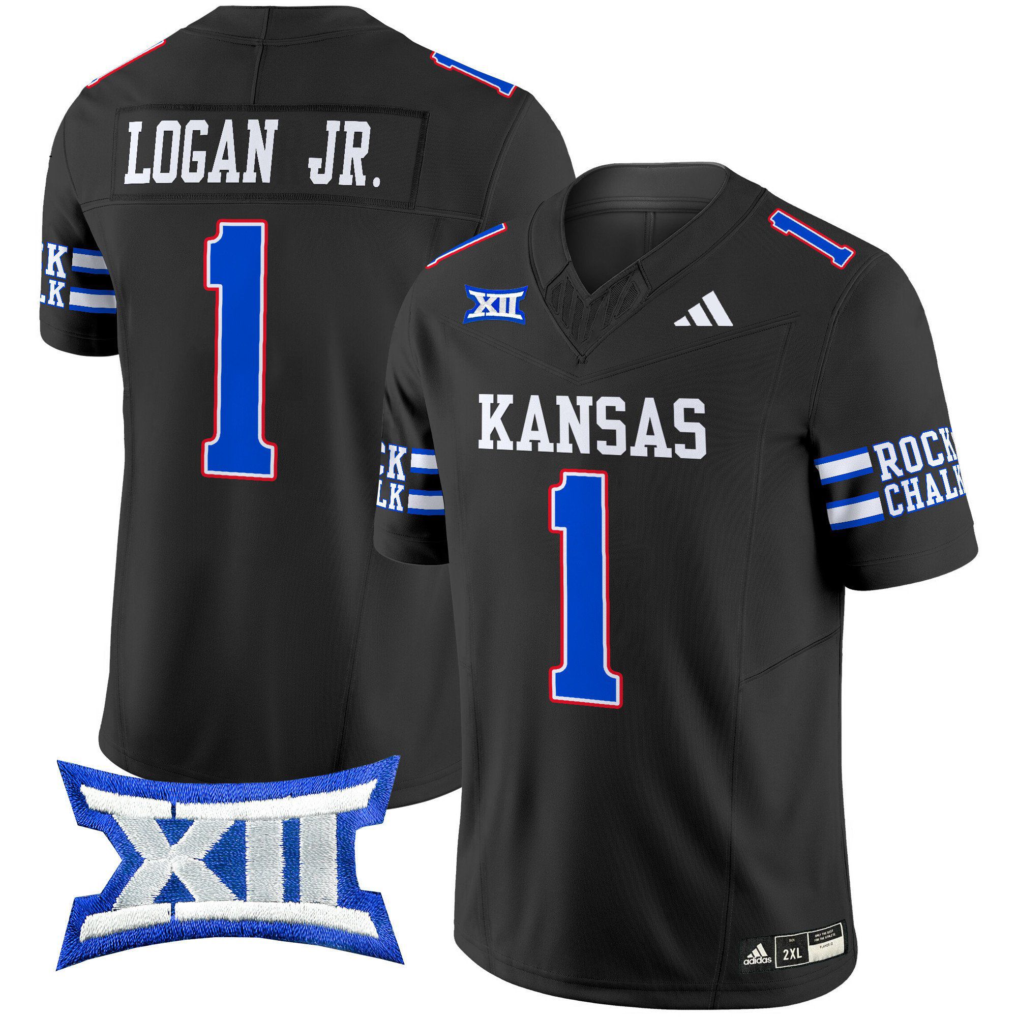 Men Kansas Jayhawks #1 Logan jr Black 2024 Vapor Limited NCAA Jersey